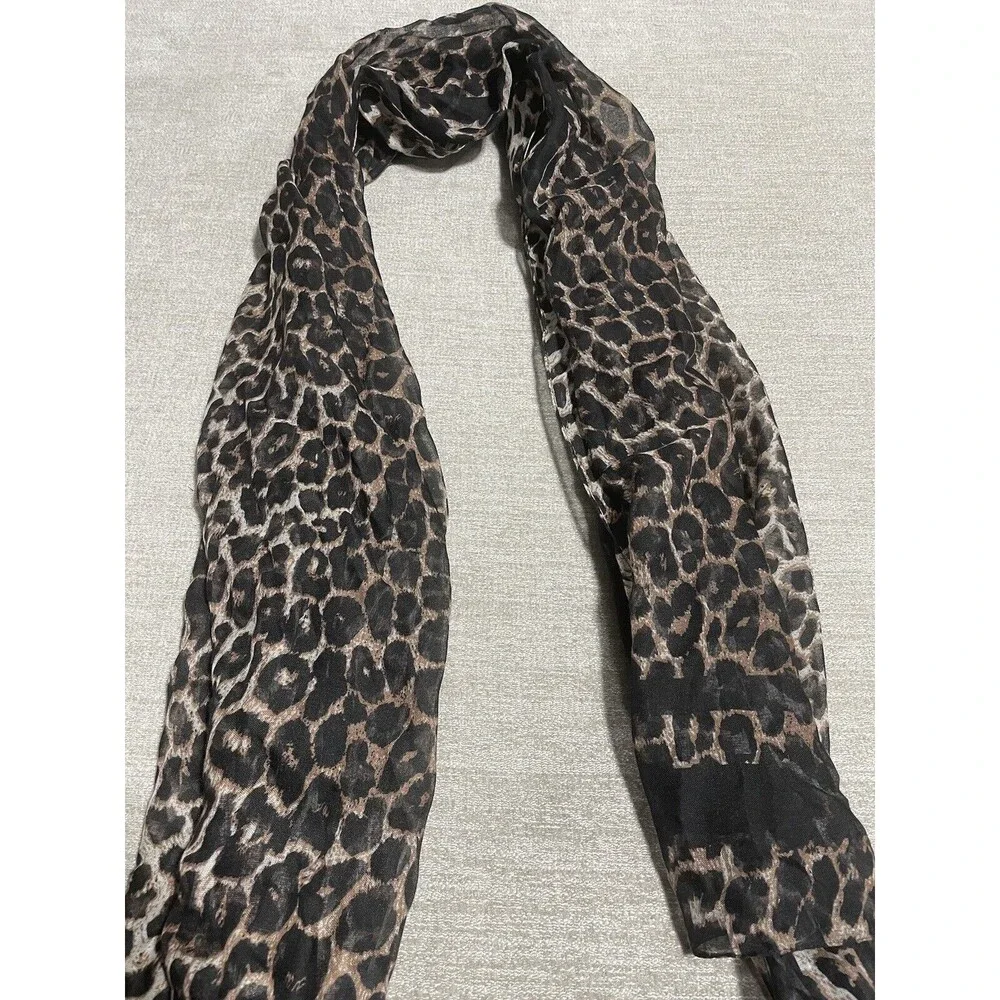 Nordstrom Scarf Shawl Woman's One Size Geometric Brown Leopard